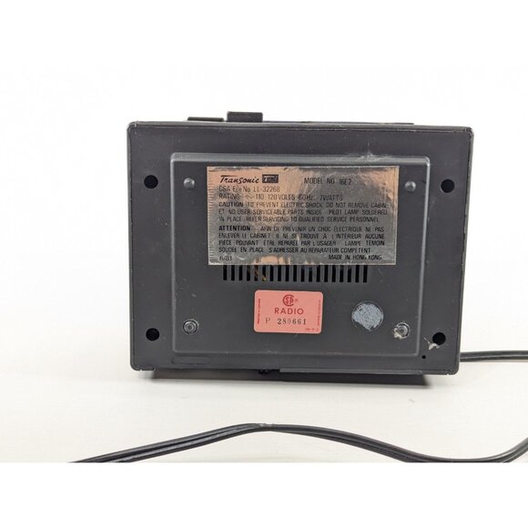 AS-IS Transonic digital radio clock am/fm model 16E2 faux wood body - Picture 8 of 10